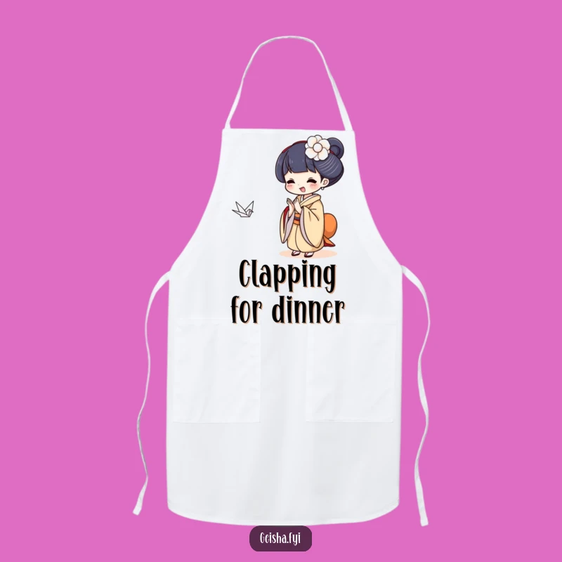 Funny Geisha Crane Apron: Cook with Delightful Humor Gift!