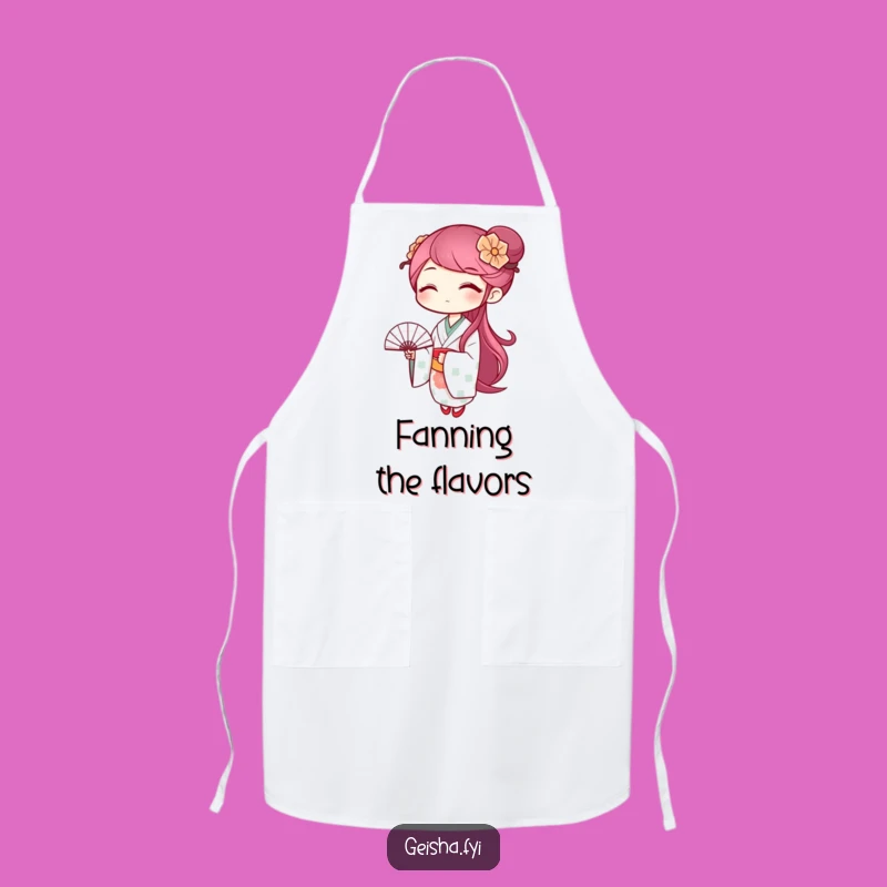 Funny Winking Geisha Apron: Cook with Playful Charm & Style