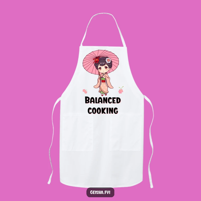 Funny Geisha Apron: Cook with Elegance and Parasol Grace