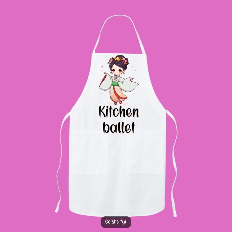 Funny Geisha Dance Apron: Joyful Flowing Sleeves Chef, Humorous Kitchen Gift
