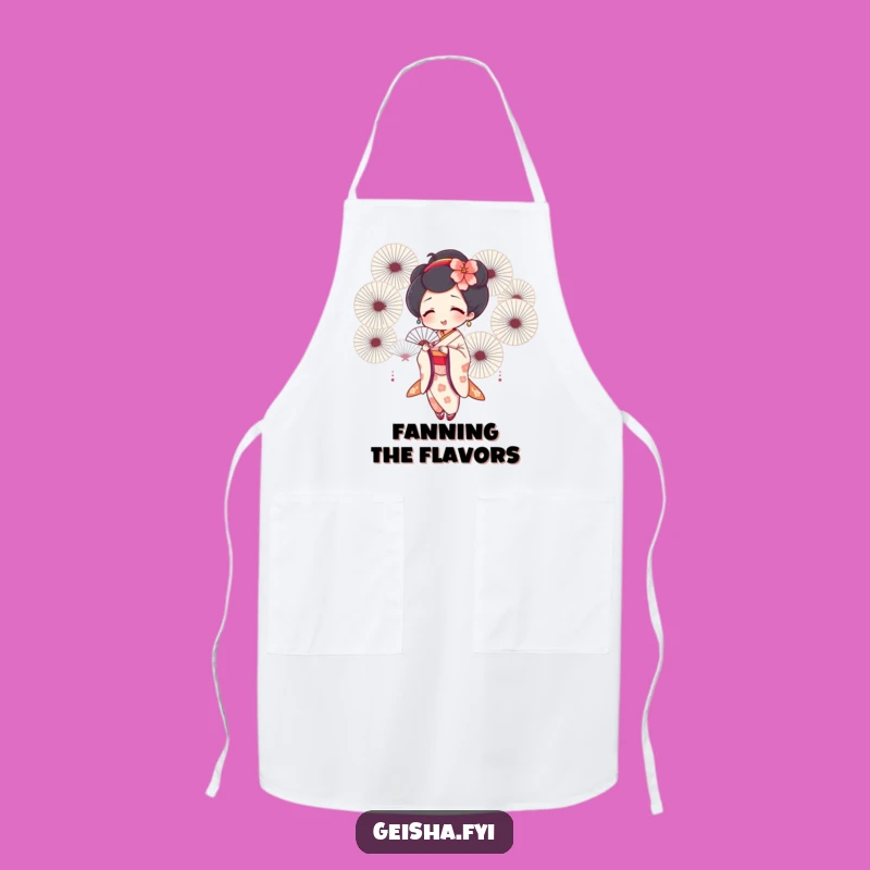 Funny Geisha Fanning Apron - Keep Cool While You Cook!