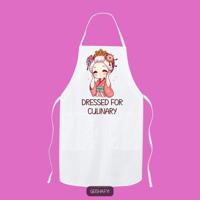 Funny Geisha Hair Apron: Cook With Style And Ornate Humor