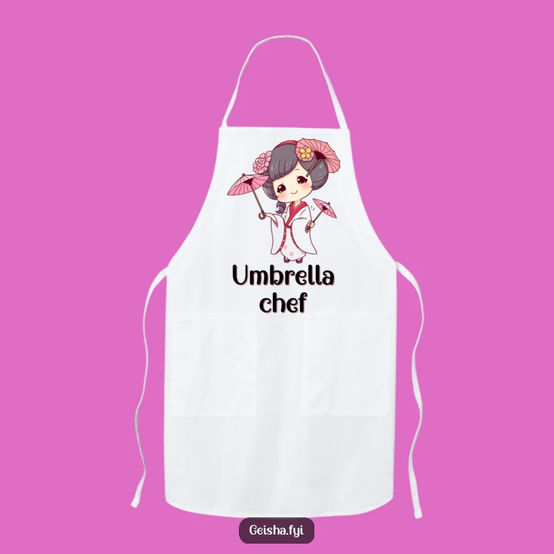 Funny Geisha Juggling Umbrellas Apron: Cook Up Laughs in the Kitchen with This Humorous Gift