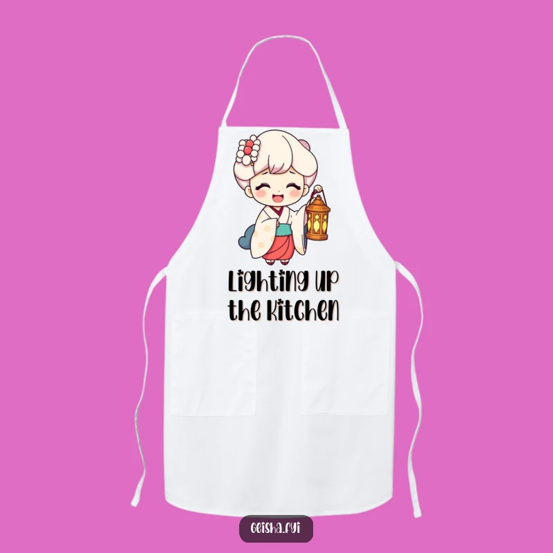 Funny Geisha Lantern Laugh Apron: Cook with Warmth, Light, and Joyful Humor Gift