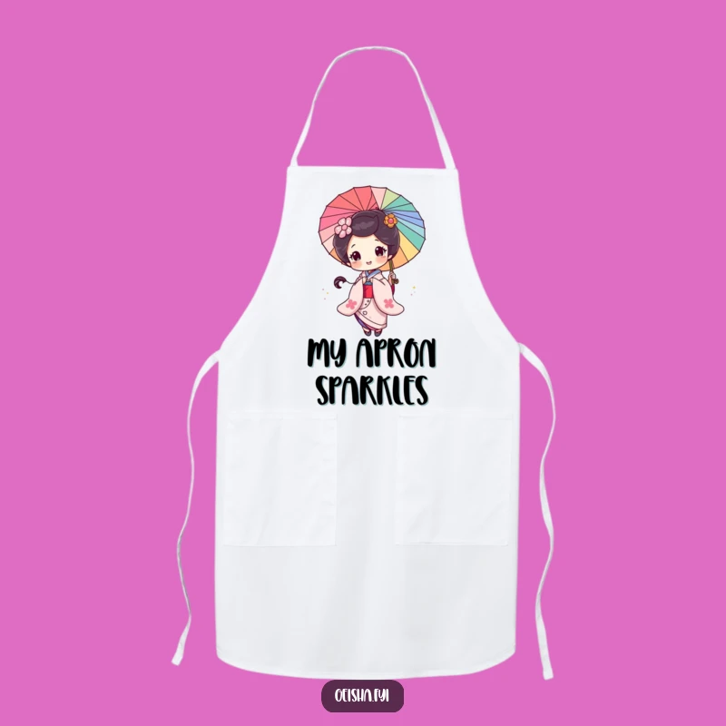 Funny Geisha Chef Apron: Cooking with Glittery Style Gift