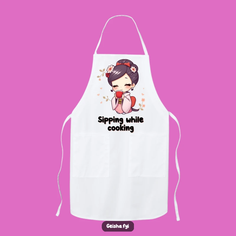 Funny Cute Geisha Apron: Serve Tea with Elegant Style Gift
