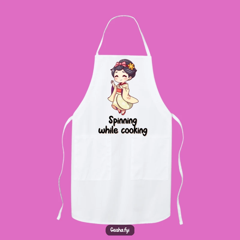 Funny Geisha Spin Apron: Cook with Playful Flourish Gift!