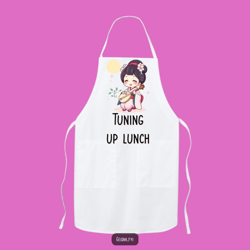 Funny Giggling Geisha Apron, Cook and Laugh with Musical Flair