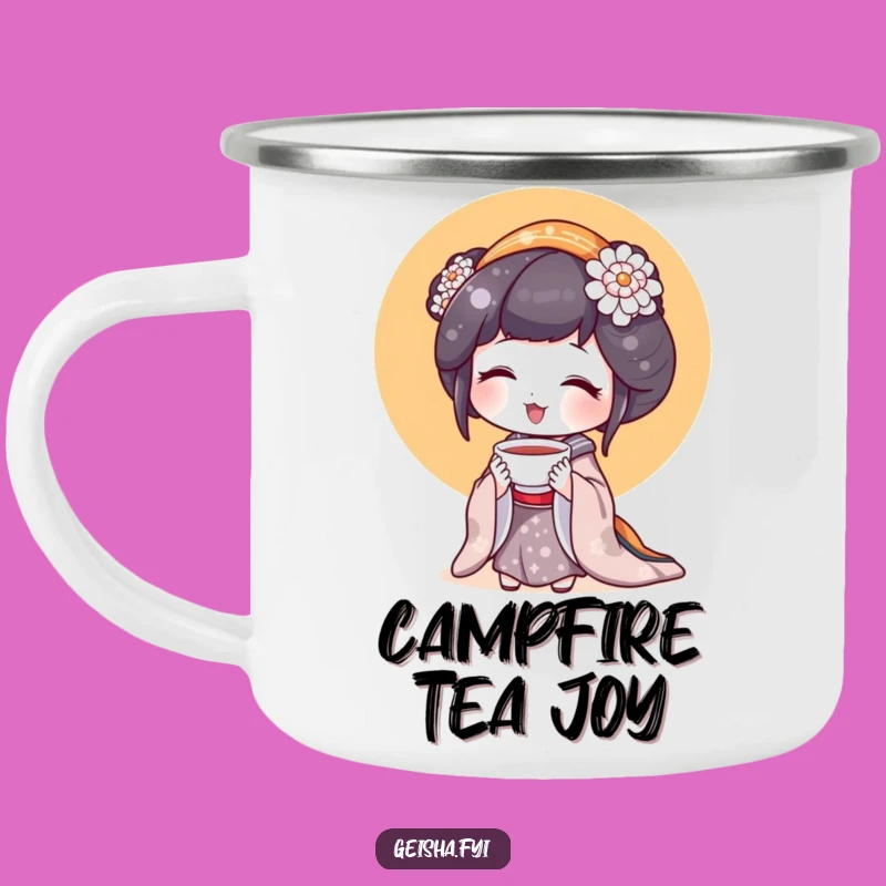 Adventure Ready Funny Geisha Teacup Camping Mug: Enjoy the Outdoors Gift