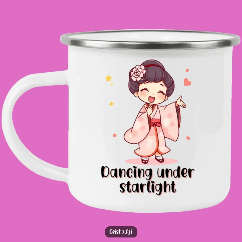 Funny Geisha Silly Dance Camping Mug: Artistic Adventure Fuel for Your Outdoors Gift