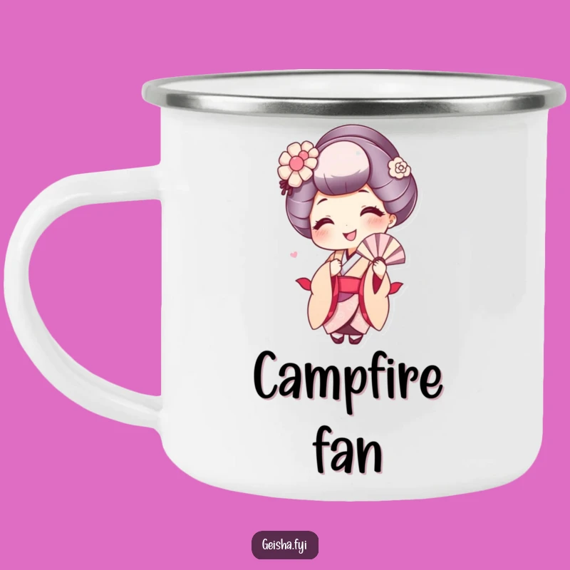 Funny Geisha Camping Mug: Cool Sips with Playful Elegance