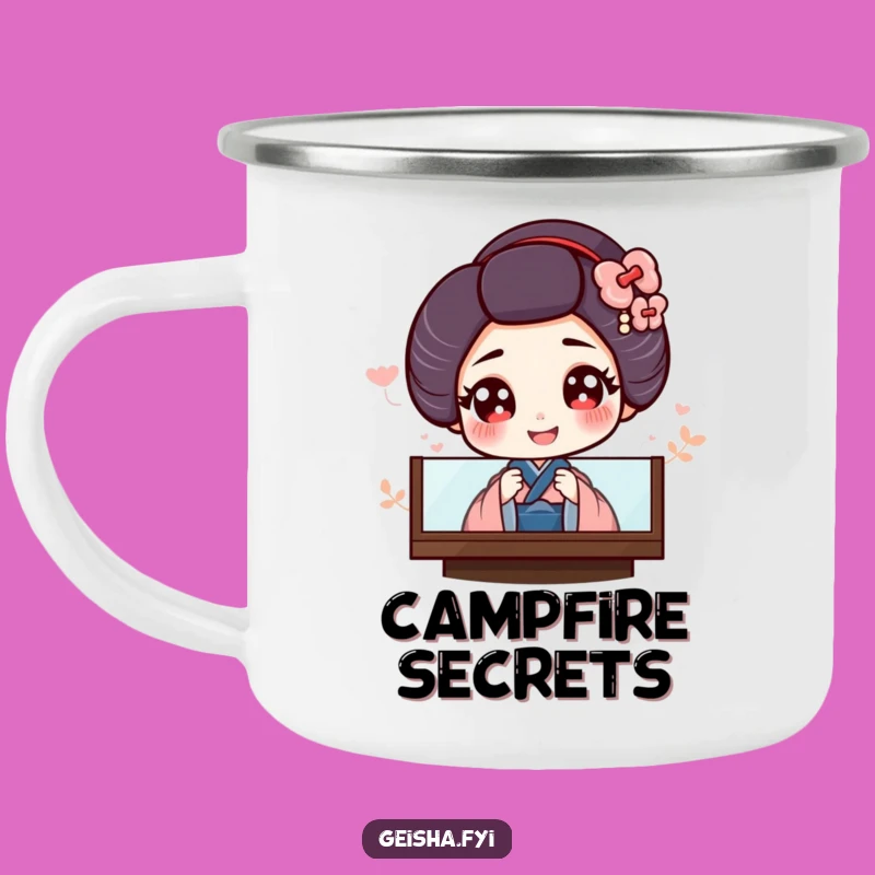 Funny Geisha Camping Mug: Giggling Peek Mug for Elegant Adventures