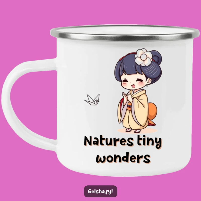 Funny Geisha Crane Camping Mug: Outdoor Joy, Fun Gift!