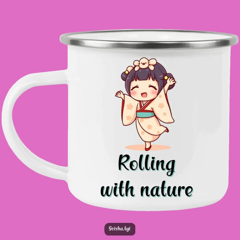 Funny Geisha Doll Cartwheel Camping Mug - Outdoor Delighted Drinkware