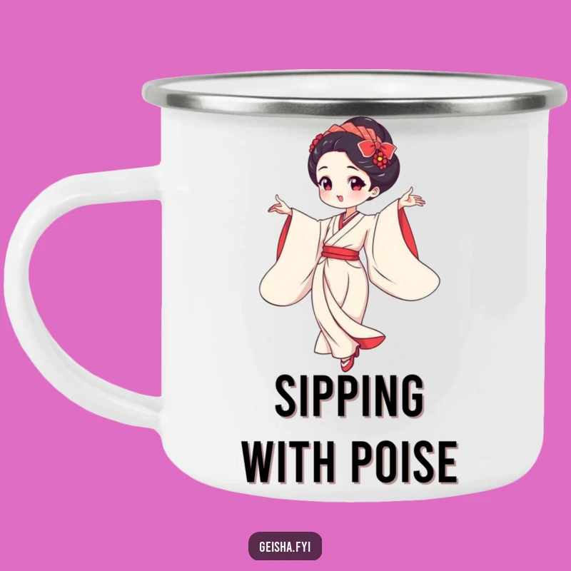 Funny Geisha Dancing Camping Mug: Adventure Fuelled By Graceful Humor