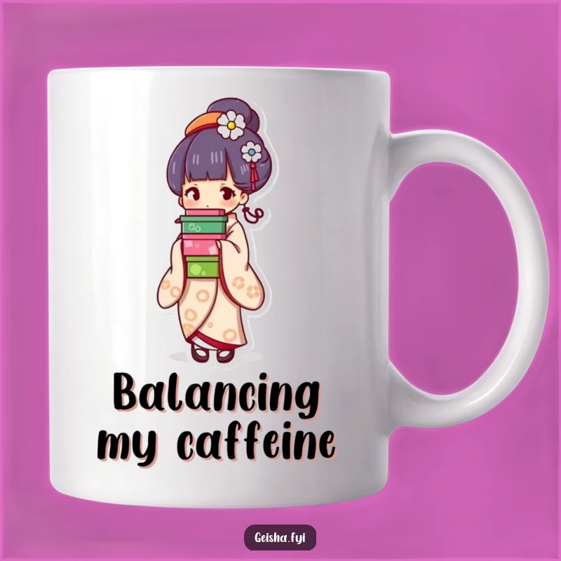 Funny Geisha Box Mug - Graceful Character Balancing Items, Perfect Funny Gift