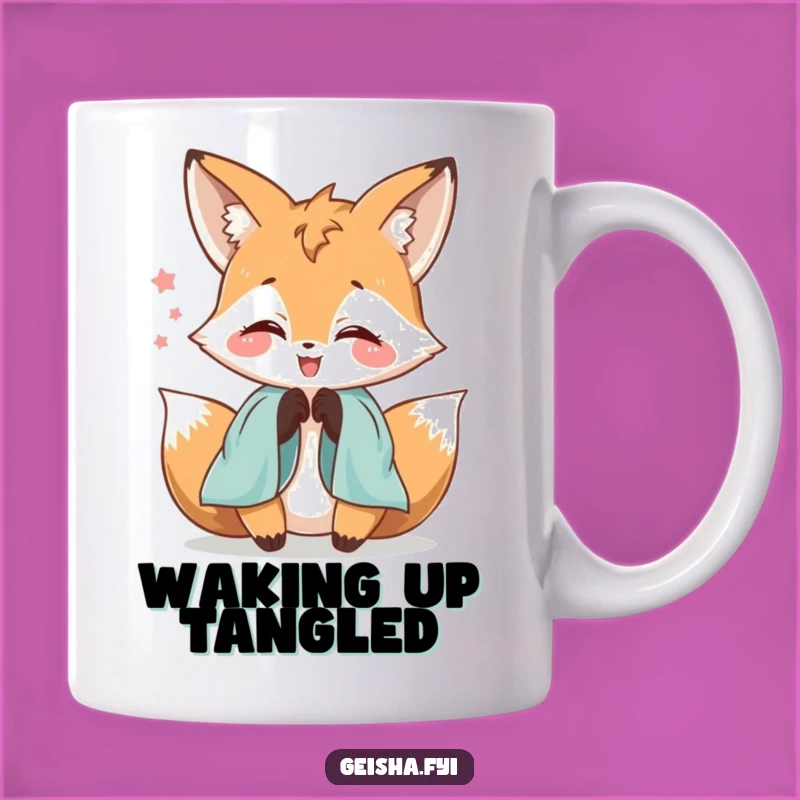 Funny Delighted Fox Silk Sleeve Mug: A Charming Start to Your Day