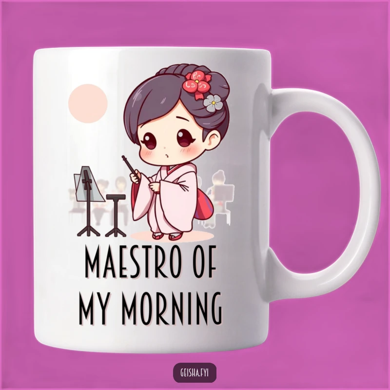Funny Geisha Conductor Mug: Invisible Orchestra Humor Gift!