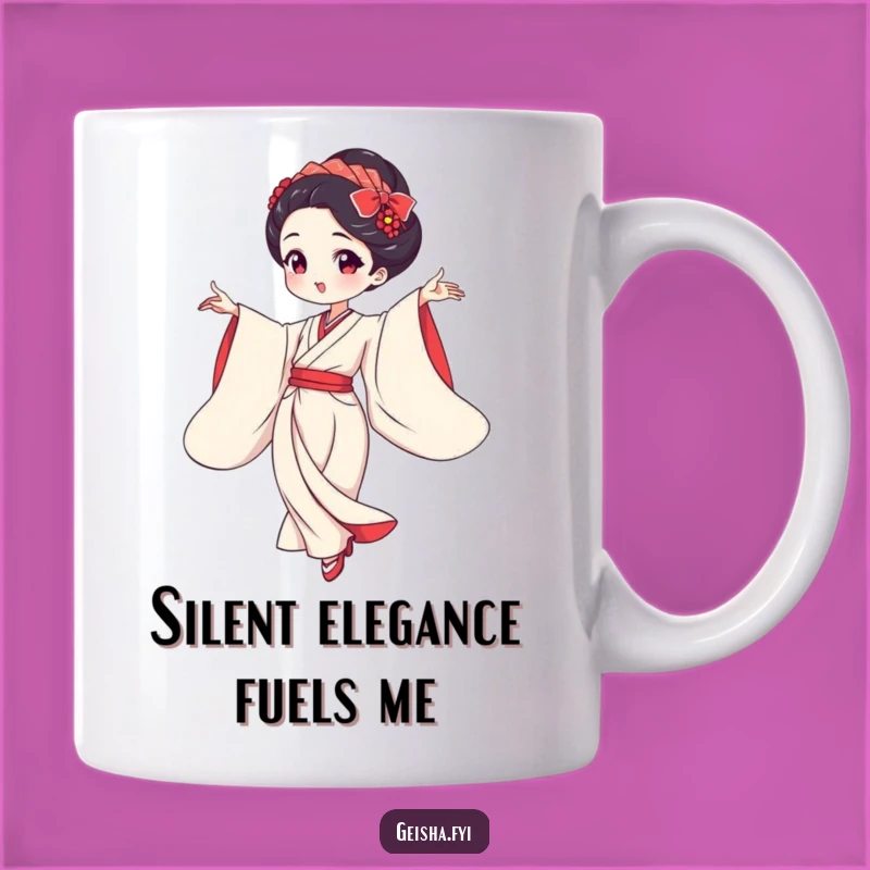 Funny Geisha Dancing Mug: Graceful Sleeve Flow For A Hilarious Gift