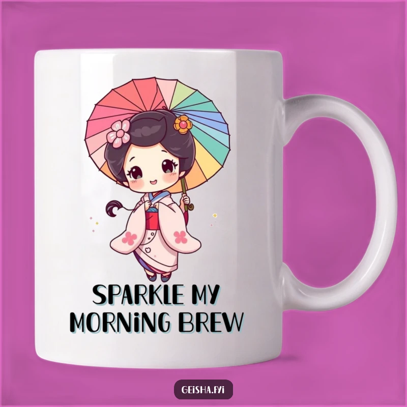 Funny Geisha Parasol Glitter Mug: A Hilarious Gift for Her