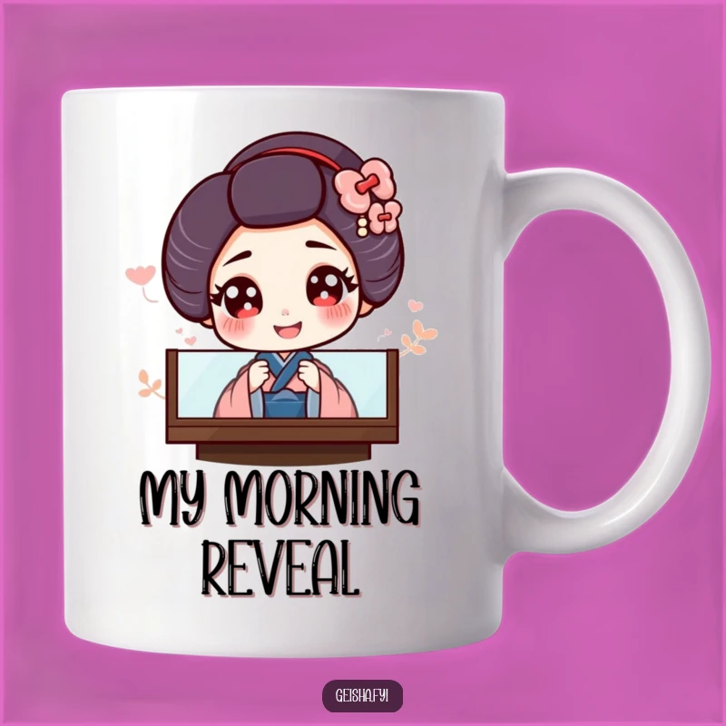 Funny Giggling Geisha Mug: Big Eyes Peek Gift for Playful Charm
