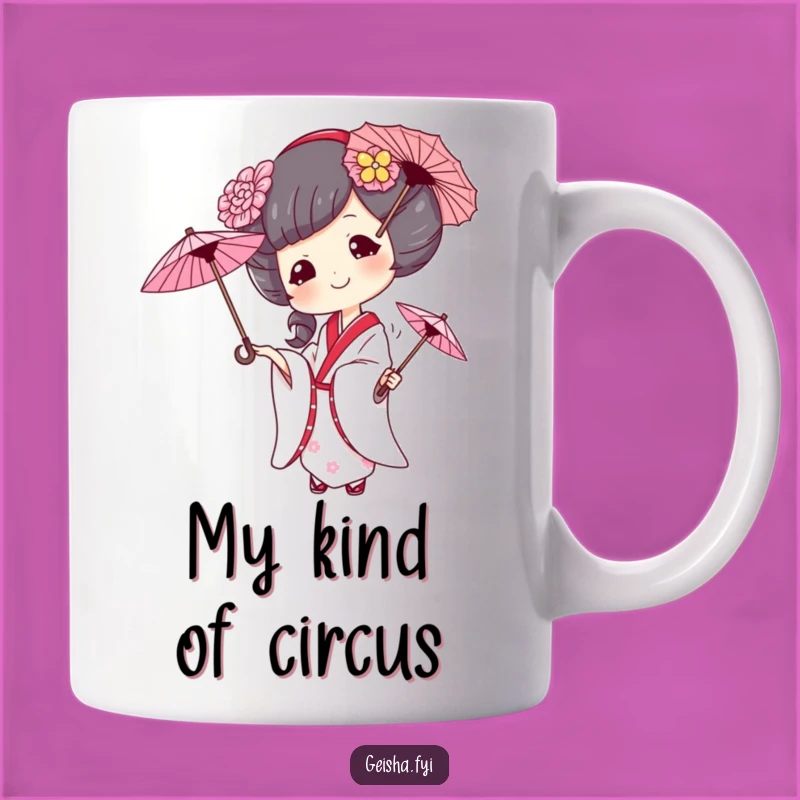 Funny Geisha Juggling Umbrellas Mug: A Hilarious and Unique Gift for Laugh Lovers