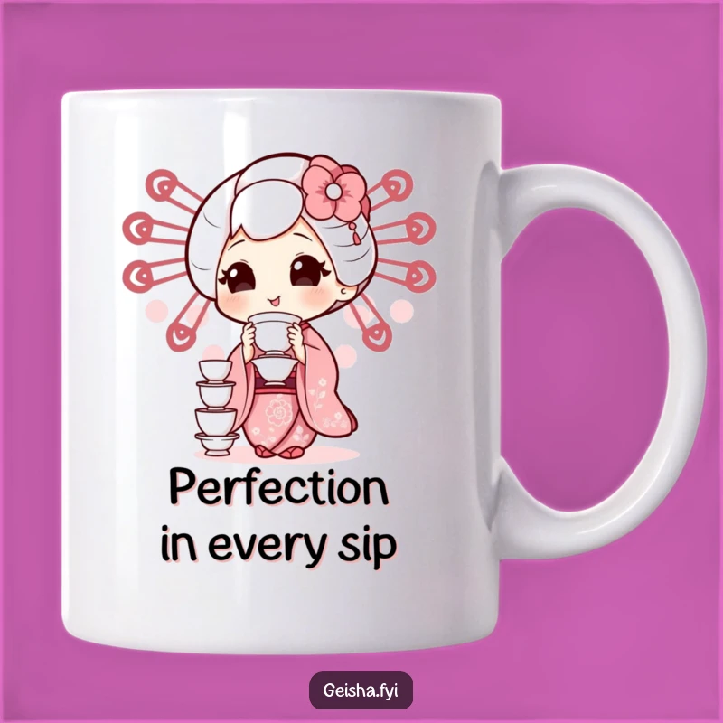 Funny Geisha Tea Cup Mug: Hilarious Balancing Act Gift for Tea Lovers