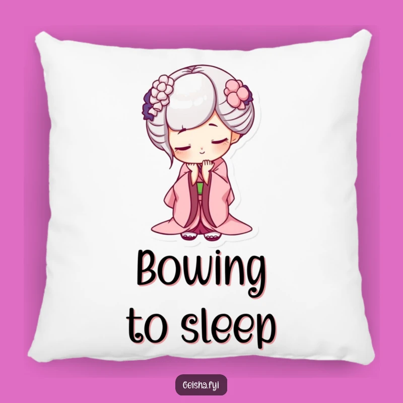 Soft Funny Geisha Bow Pillow - Mischievous Comfort, Deep Bow Accent, Adorable Funny Gift
