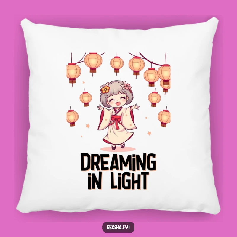 Funny Geisha Pillow - Dance Among Lanterns for Cozy Cheer