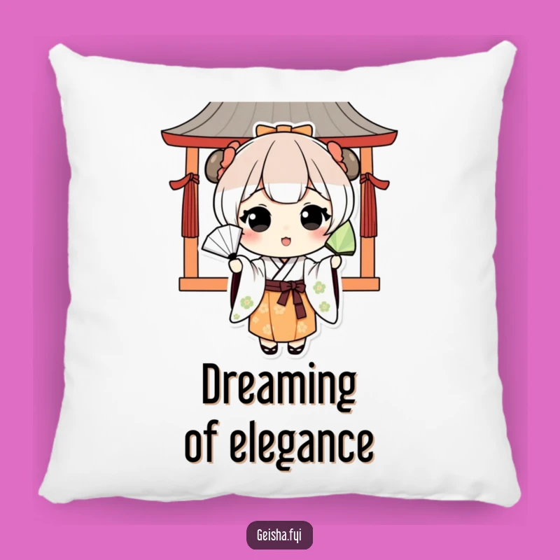 Cozy Funny Kawaii Japanese Character Fan Toss Pillow - Soft Cultural Comfort Gift