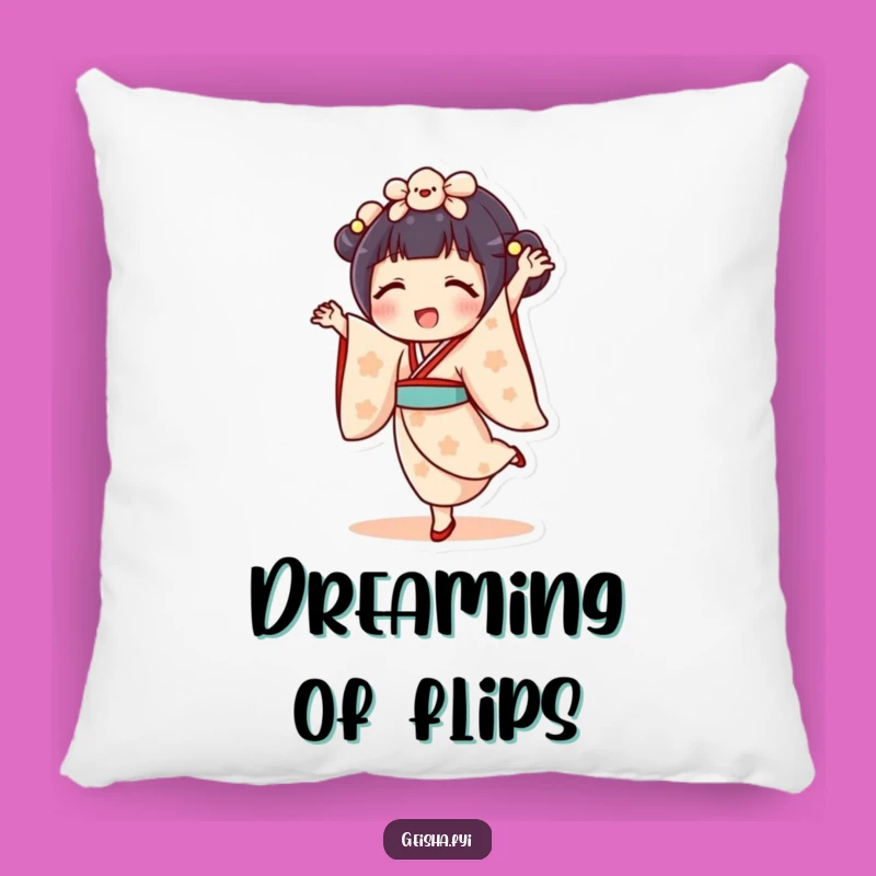 Funny Geisha Doll Cartwheel Pillow - Cozy Delighted Decor