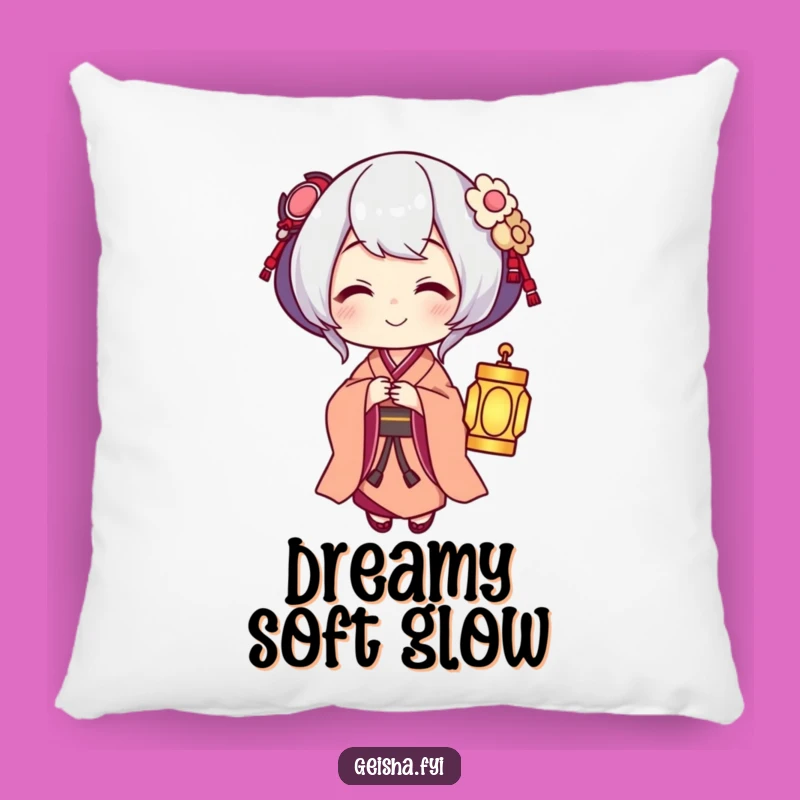 Funny Geisha Lantern Pillow: Cozy Glow, Humorous Accent Gift!