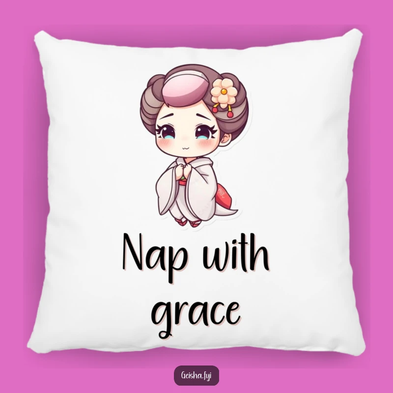 Funny Geisha Bowing Pillow: Cozy Comfort with a Cheerful, Delicate Makeup Character