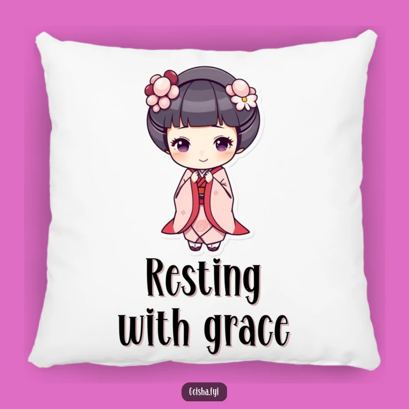 Funny Geisha Bowing Pillow: Soft Comfort with a Graceful and Cheerful Vibe
