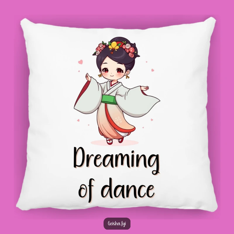 Funny Geisha Dance Pillow: Joyful Flowing Sleeves Decor, Humorous Gift Accent