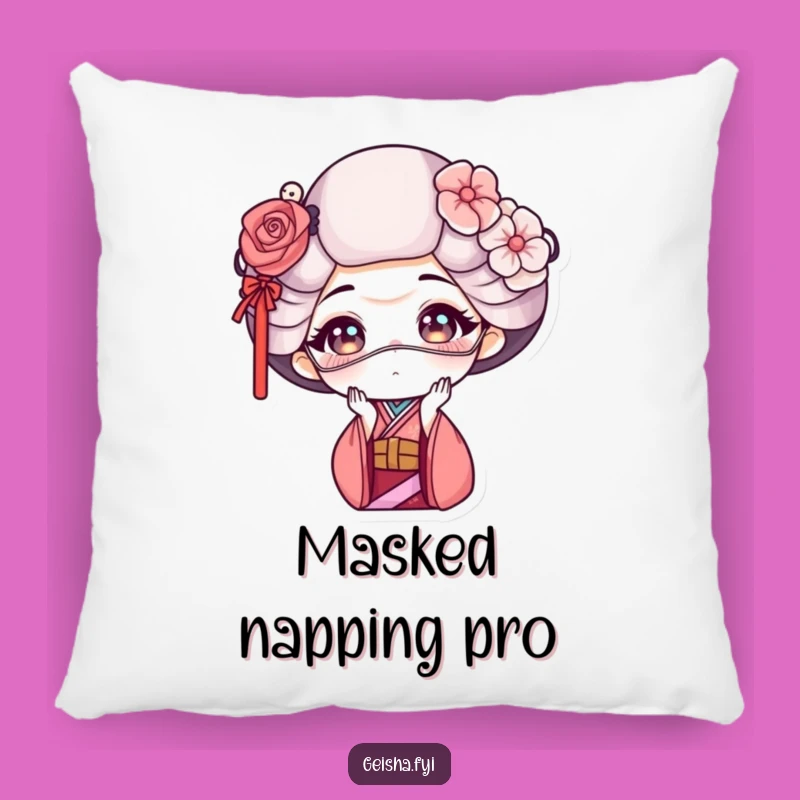 Funny Geisha Mask Face Pillow - Add Playful Comfort to Your Decor!