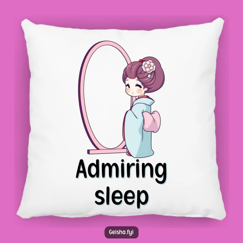 Funny Geisha Mirror Pillow: Soft Comfort with Humorous Self-Love Vibes