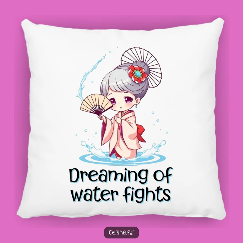 Funny Geisha Splashing Pillow, Cozy Water Fun, Hilarious Gift