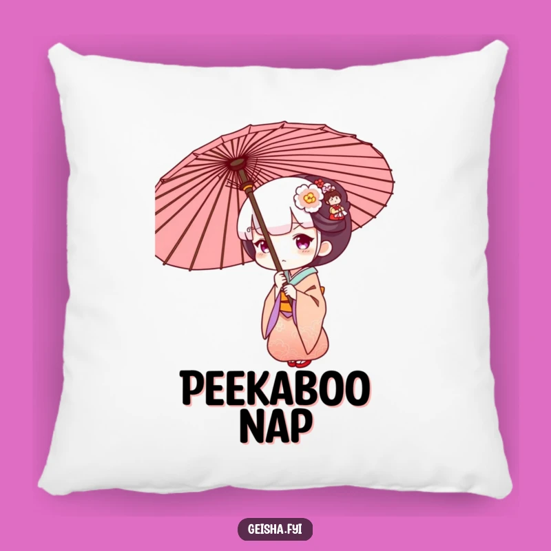 Funny Geisha Umbrella Pillow: Cozy Curiosity, Humorous Accent Gift!