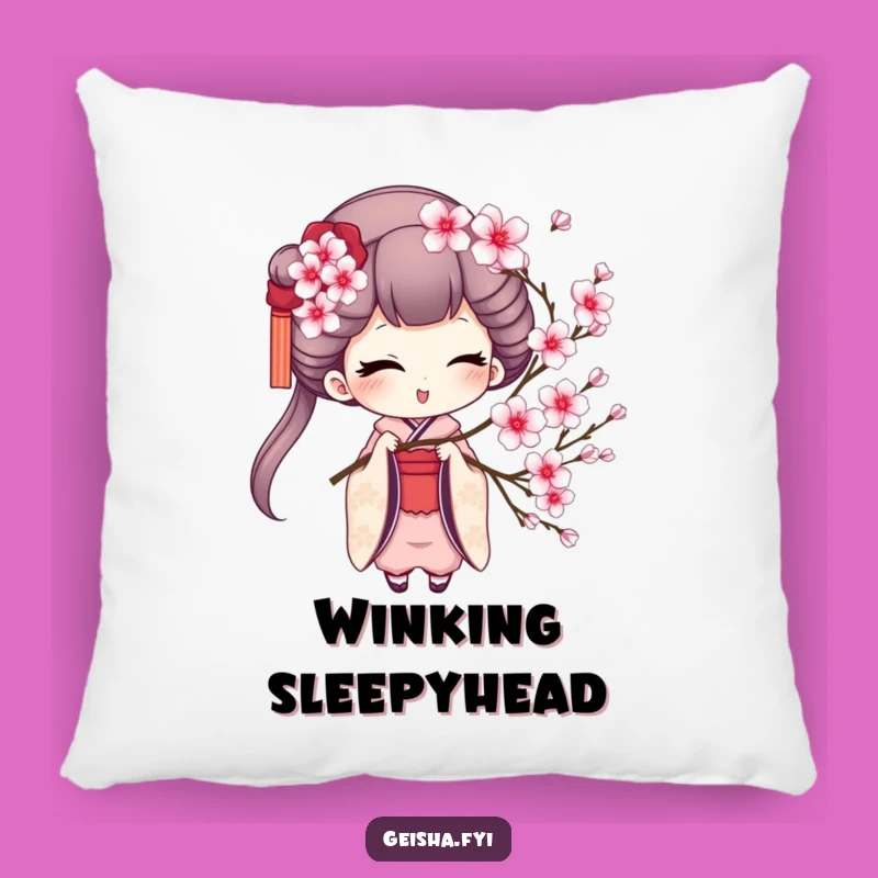 Funny Geisha Winking Pillow - Snuggle Up with Playful Charm!