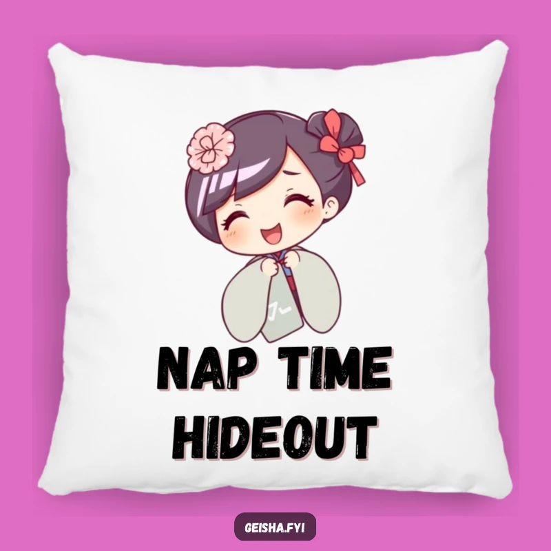 Funny Giggling Geisha Pillow: Cozy Comfort with Playful Fan Hiding Gift