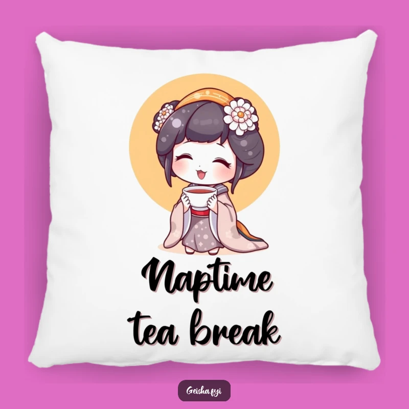 Cozy Funny Geisha Teacup Pillow: Comfort and Calm Gift