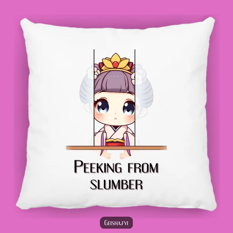 Funny Geisha Peeking Pillow: Cozy & Comical Surprise Decor