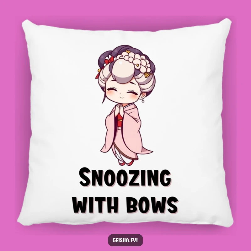 Funny Geisha Bow Pillow - Soft and Humorous Decorative Accent Gift