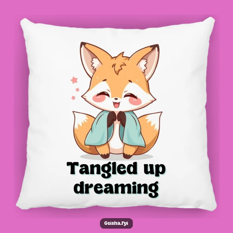 Funny Delighted Fox Silk Sleeve Pillow: Cozy Up with Whimsical Comfort