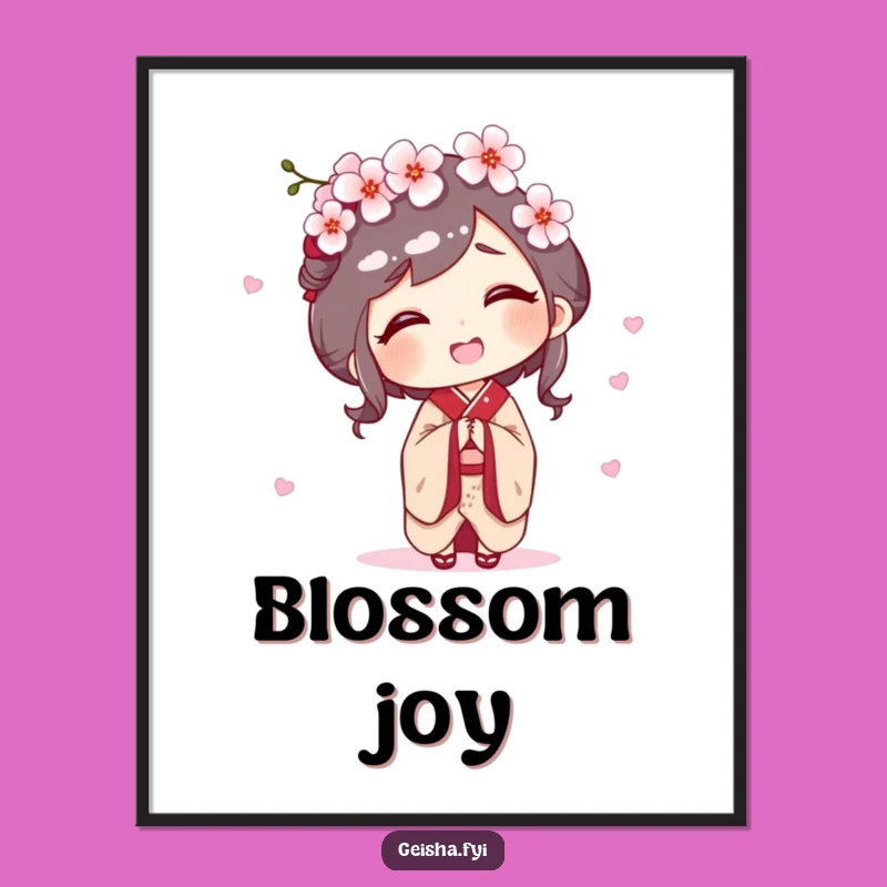 Funny Geisha Digital Art: Printable Joyful Giggles for Your Decor