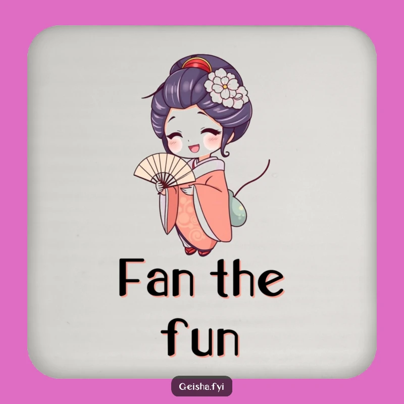 Funny Delighted Geisha Drink Coaster, Protect Surfaces with Elegant Cheer