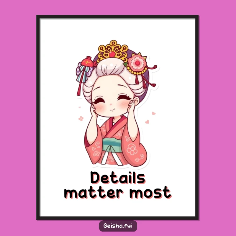 Funny Geisha Hair Poster: Ornate Art For A Hilarious Home