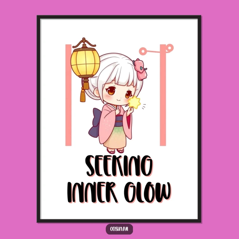 Funny Geisha Poster: Admire the Curious Lantern Glow Art