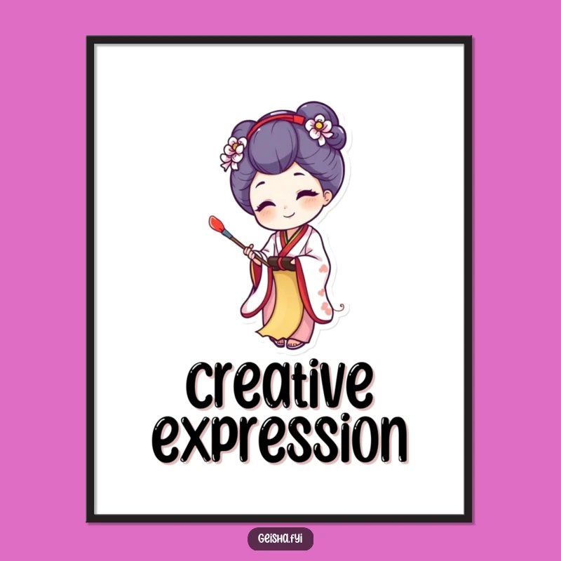 Funny Joyful Geisha Poster: Artistic Creation, Perfect Art Lover Gift